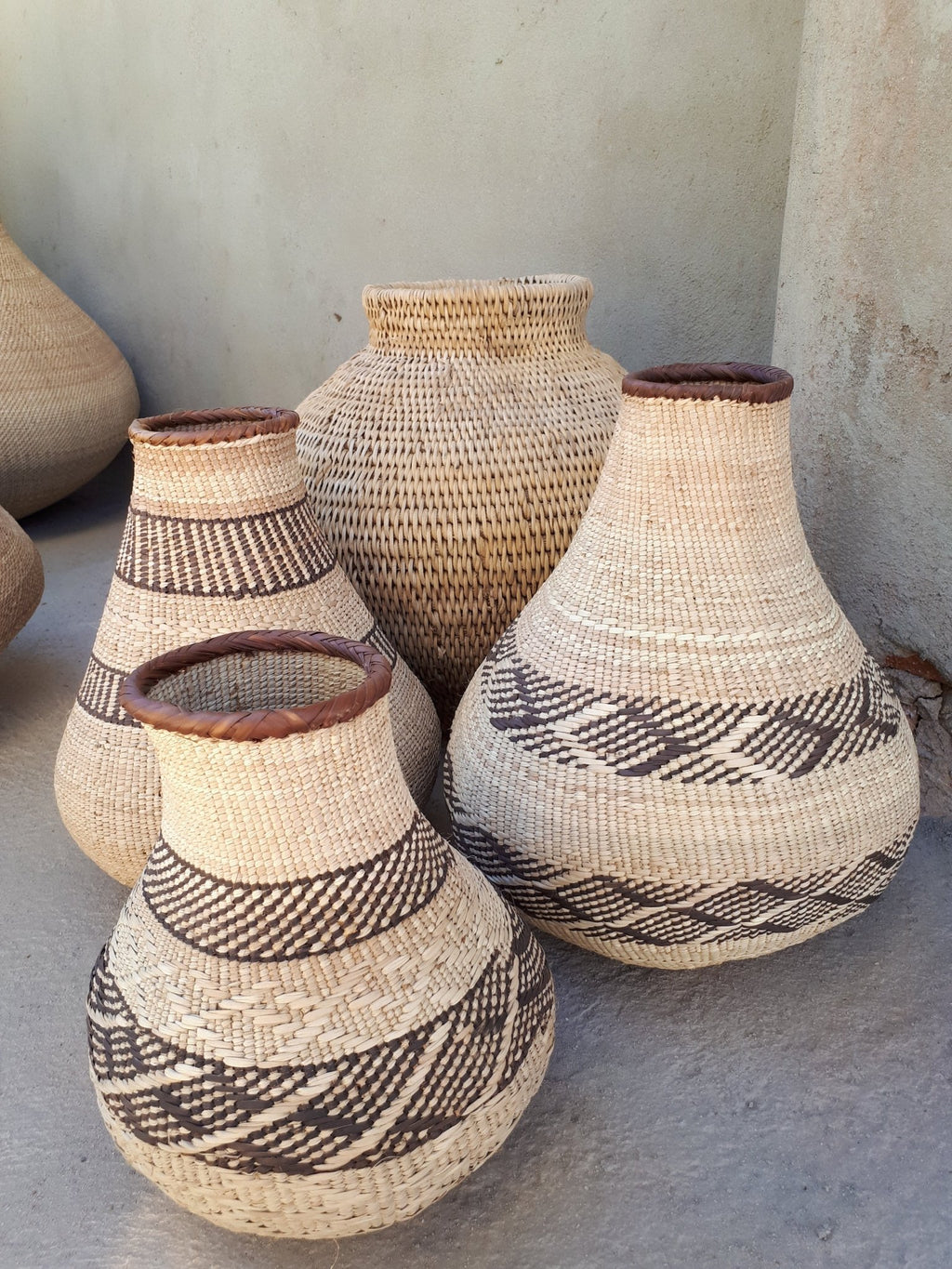 Patterned Binga Nongo Gourd Woven Basket - Che Cose Belle