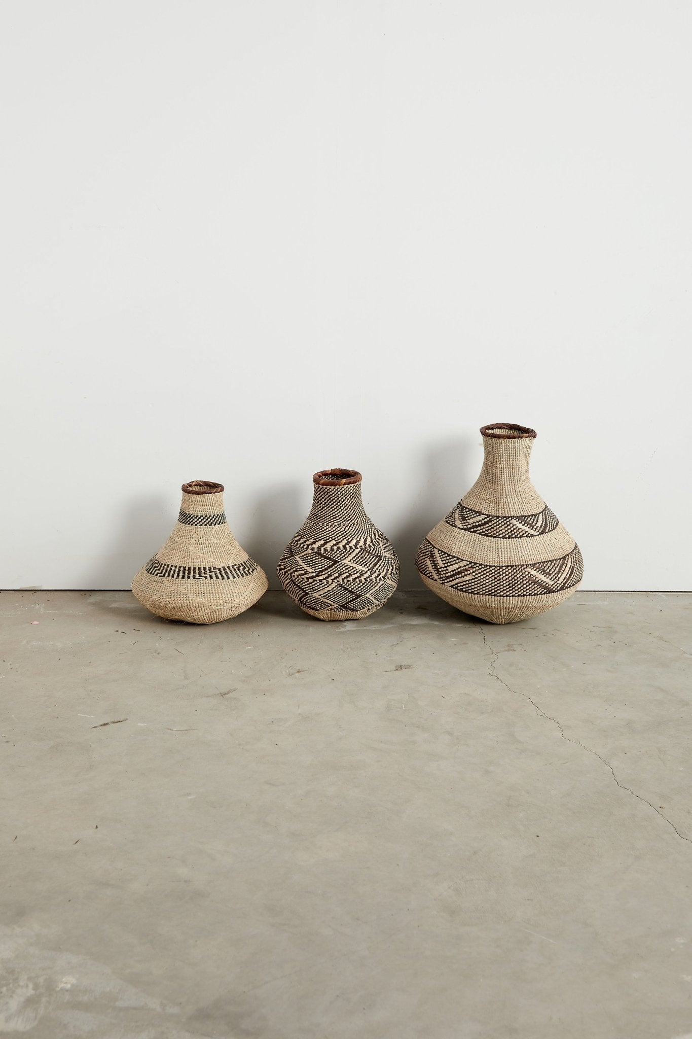 Patterned Binga Nongo Gourd Woven Basket - Che Cose Belle