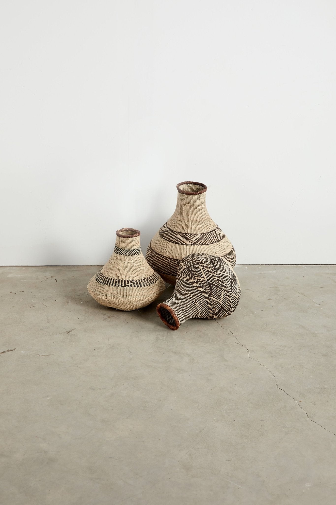 Patterned Binga Nongo Gourd Woven Basket - Che Cose Belle