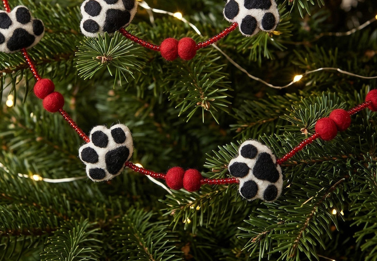 Paw Garland and Bunting- Cream, Red, Black Arcadia Home - Che Cose Belle