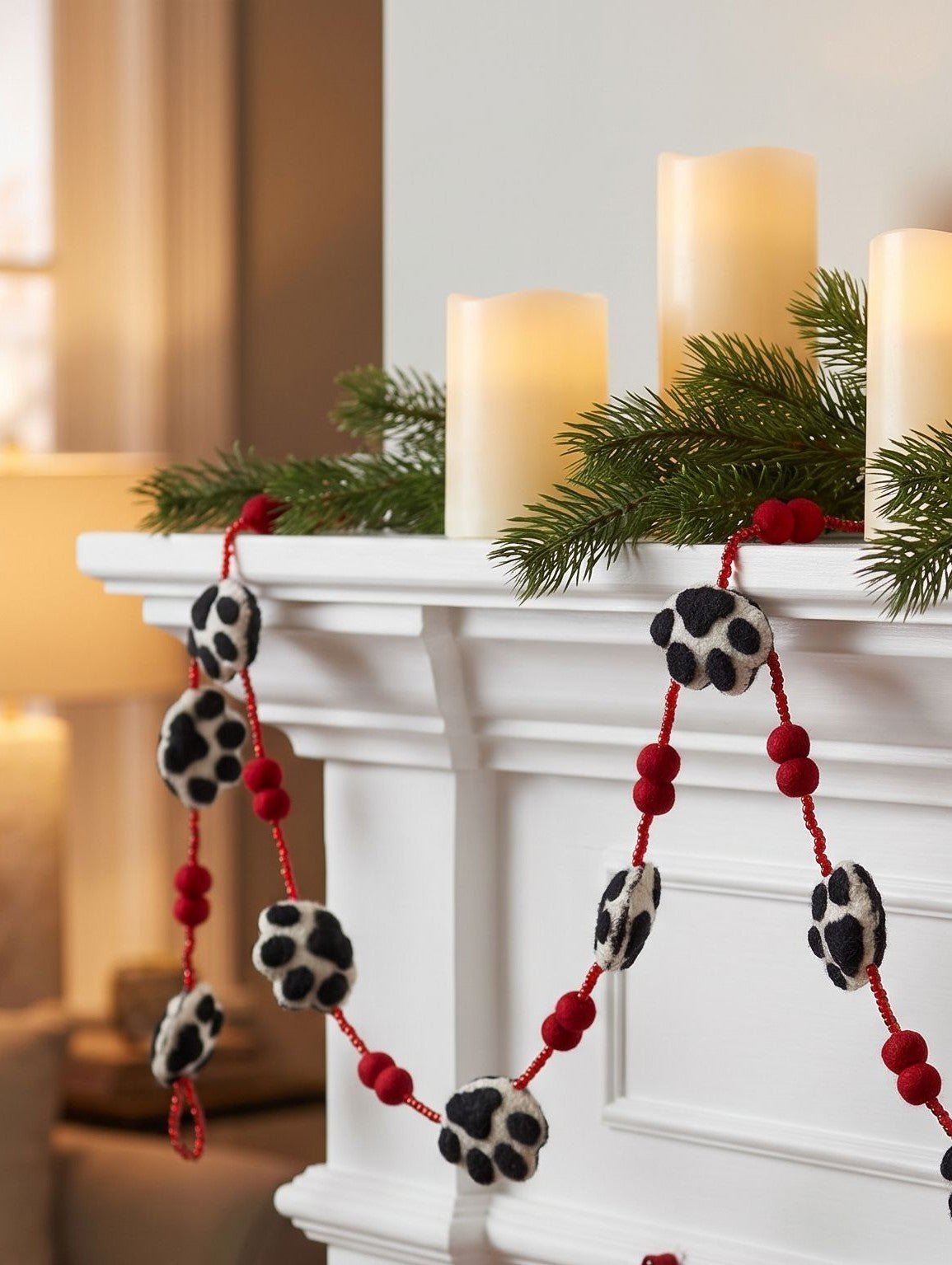 Paw Garland and Bunting- Cream, Red, Black Arcadia Home - Che Cose Belle