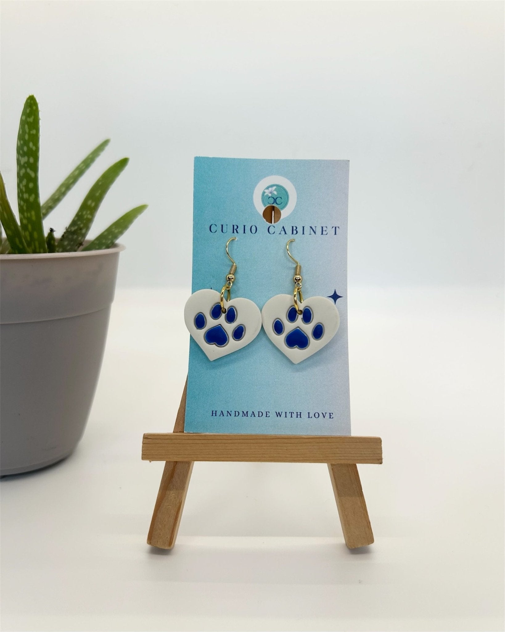 Paw Print Hearts - Polymer Clay Earrings - Che Cose Belle