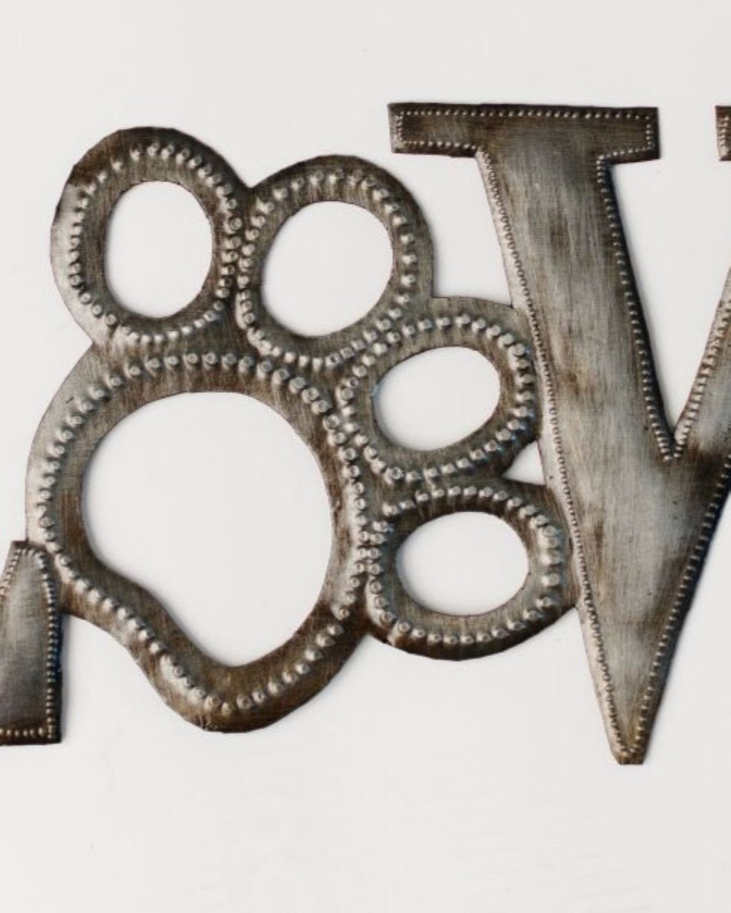 Paw Print Love Metal Art - Che Cose Belle