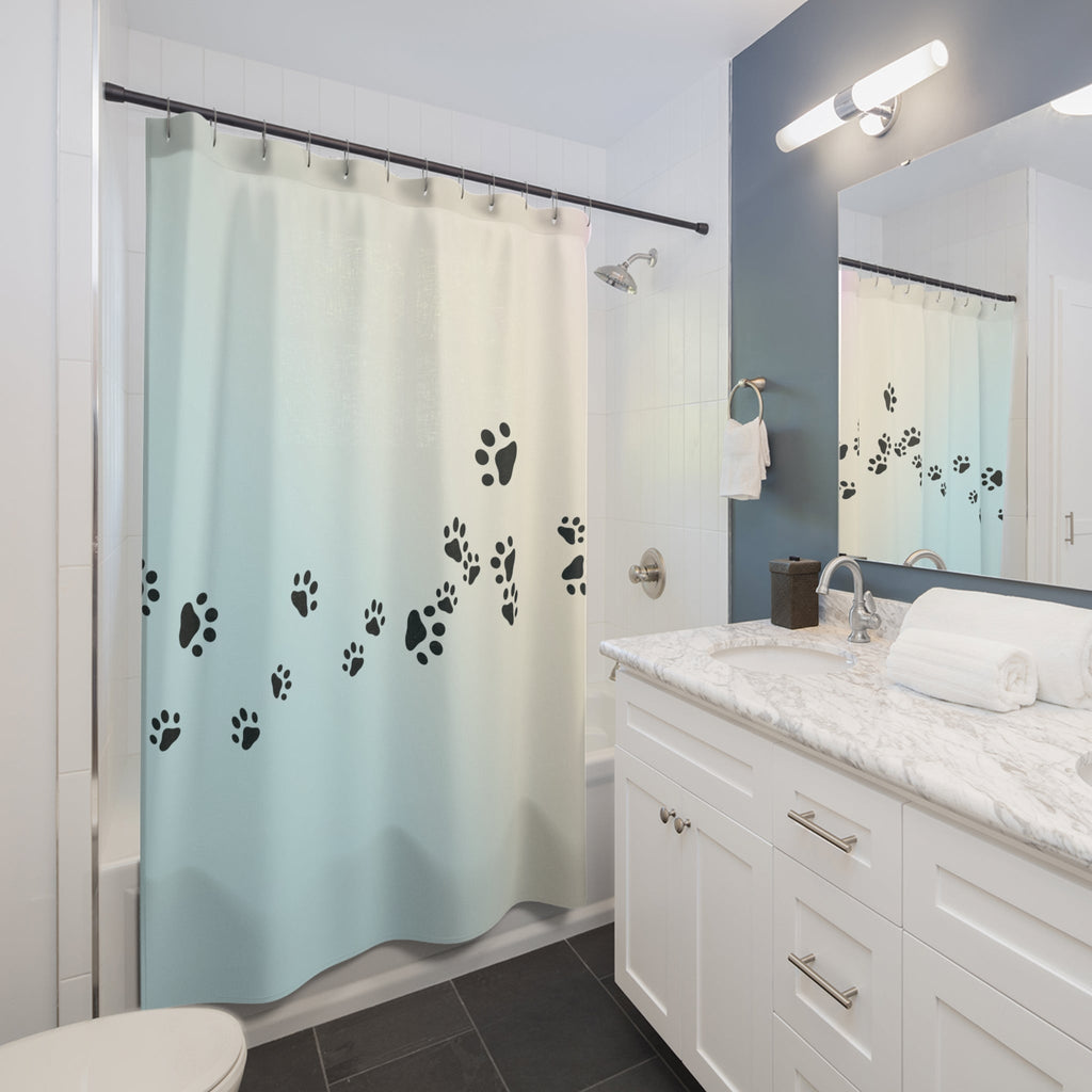 Paw Print Shower Curtain - Pet Lover's Home Decor - Che Cose Belle