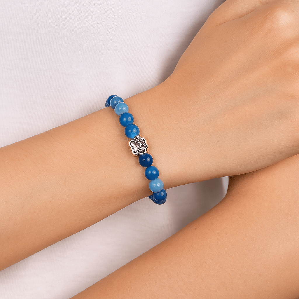 PawZee Azure Agate Paw Print Charm Bracelet - Che Cose Belle
