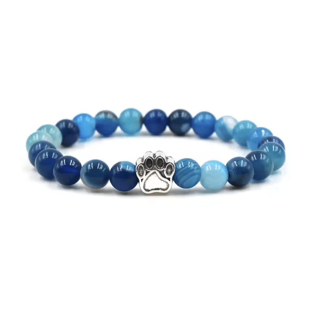 PawZee Azure Agate Paw Print Charm Bracelet - Che Cose Belle