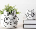 Set of 2 Eyeglass Bunny Planters