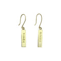 Peace Bar Earrings Recycled Brass Bombshell Handcast Cambodia Artisan Gift