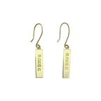Peace Bar Earrings Recycled Brass Bombshell Handcast Cambodia Artisan Gift