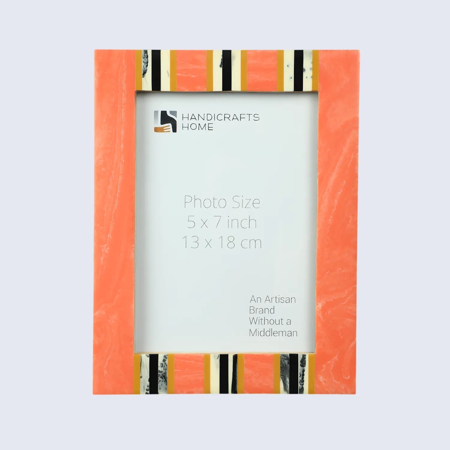 Peach Resin Inlay Picture Frame - Ink Marble Design in 4x6 & 5x7 - Che Cose Belle