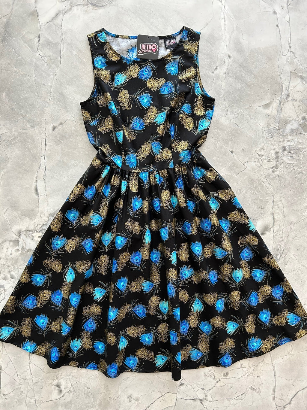 Peacock Feathers Vintage Dress - Che Cose Belle