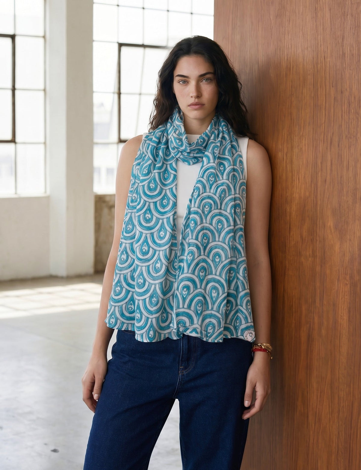 Peacock Teal Scarf - Che Cose Belle