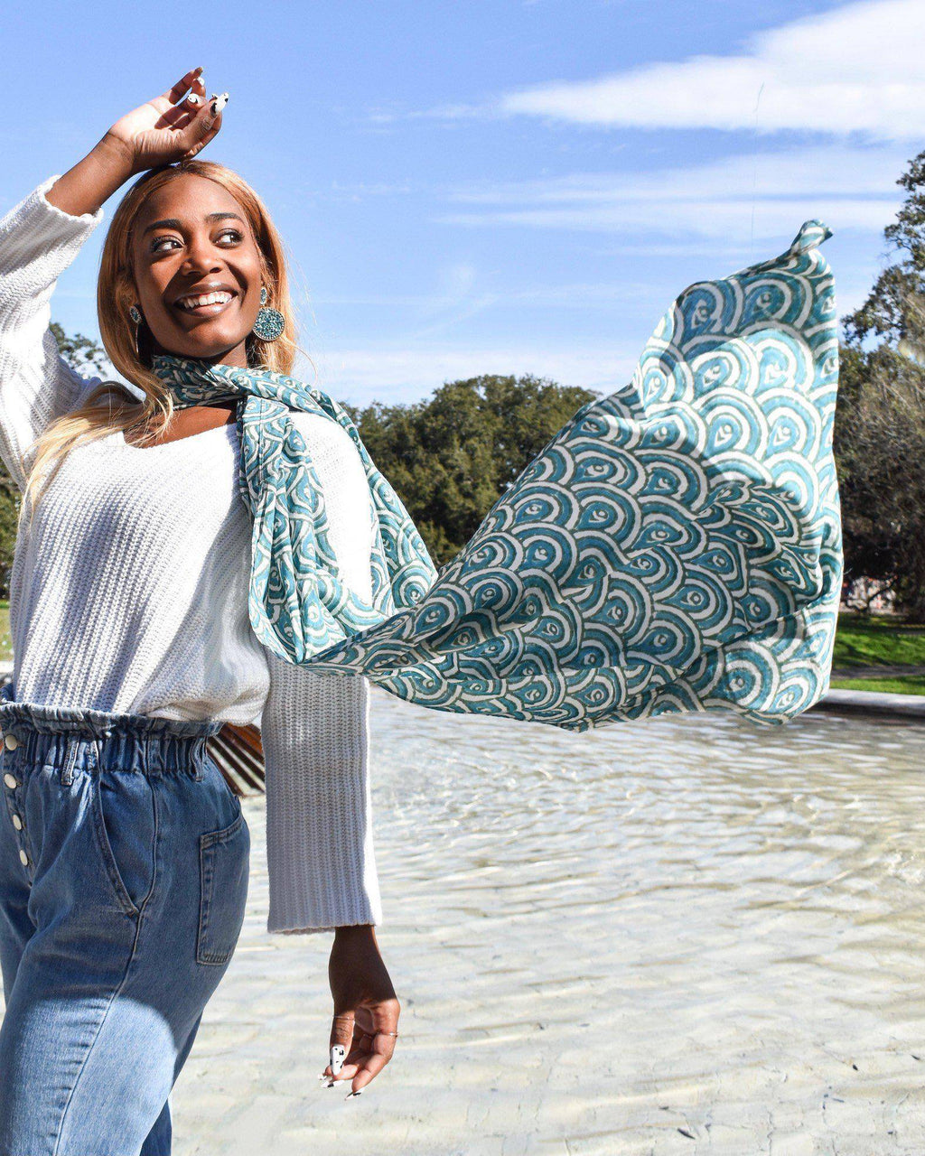 Peacock Teal Scarf - Che Cose Belle