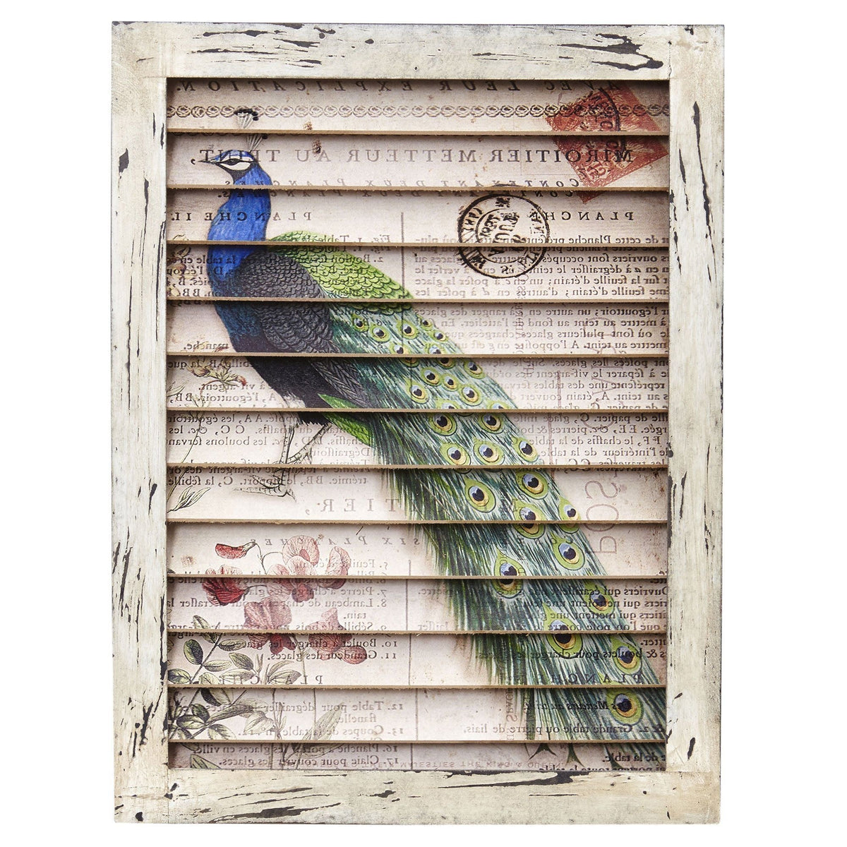 Peacock Window Shutter Wall Décor - Che Cose Belle