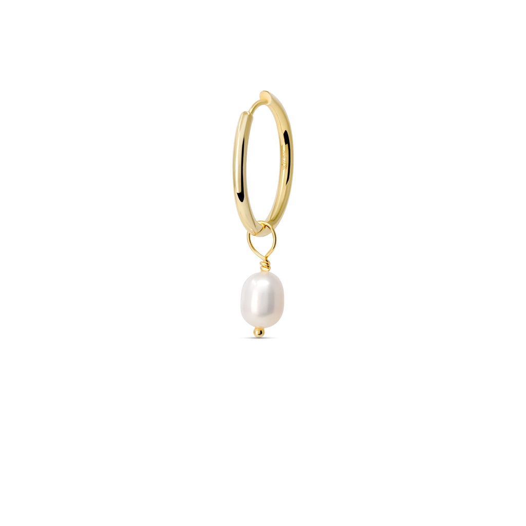 Pearl Hoops Dangle Earrings in 925 Sterling Silver - Che Cose Belle
