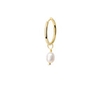Pearl Hoops Dangle Earrings in 925 Sterling Silver - Che Cose Belle