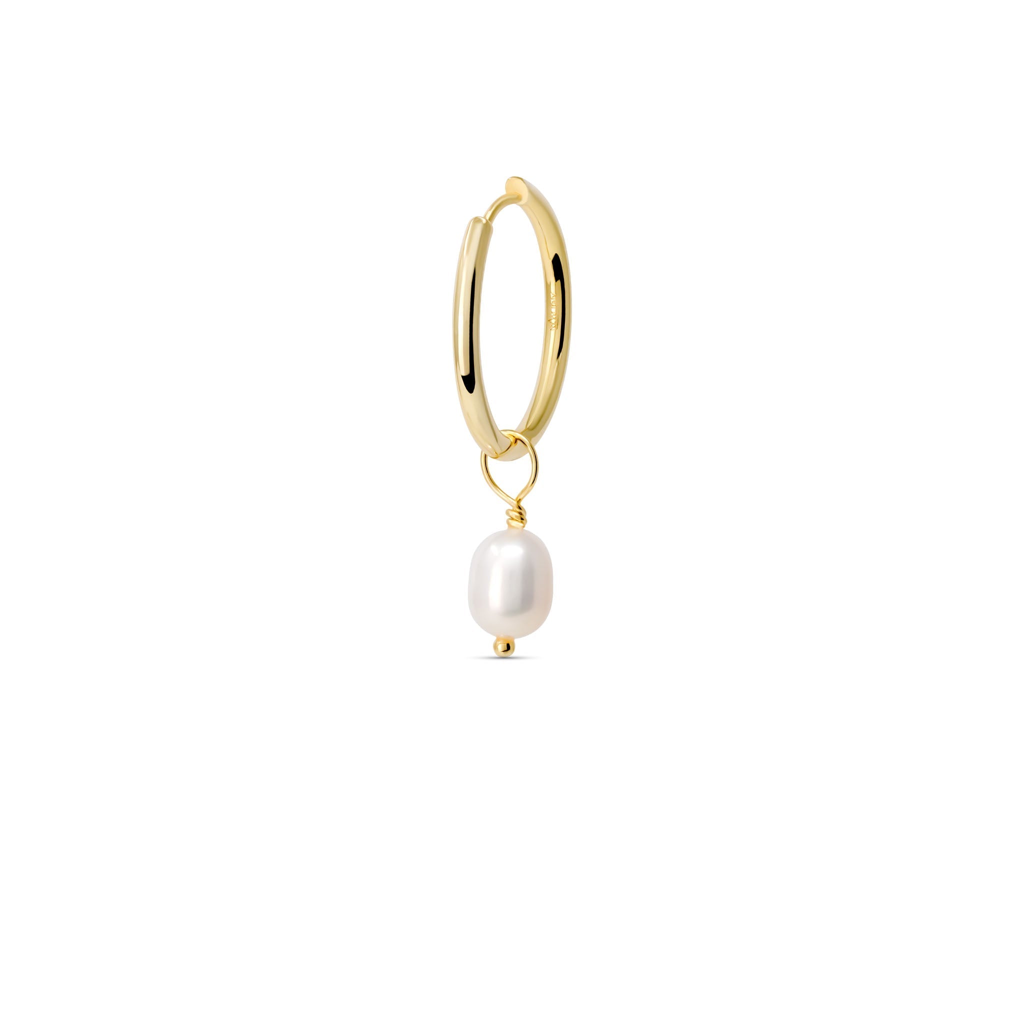 Pearl Hoops Dangle Earrings in 925 Sterling Silver - Che Cose Belle