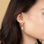 Pearl Hoops Dangle Earrings in 925 Sterling Silver - Che Cose Belle