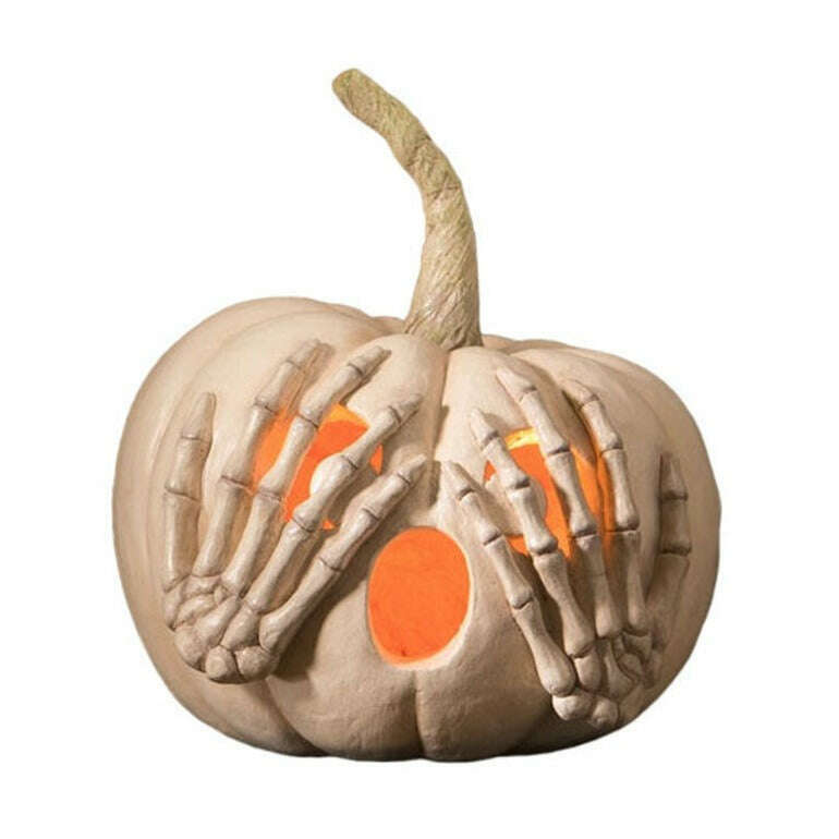 Peek-a-Boo Pumpkin White | Halloween Decor | Bethany Lowe Designs - Che Cose Belle