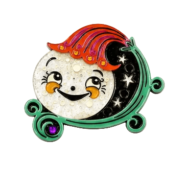 Peeking Petalluna Brooch by Johanna Parker x Lipstick & Chrome -ORANGE - Che Cose Belle