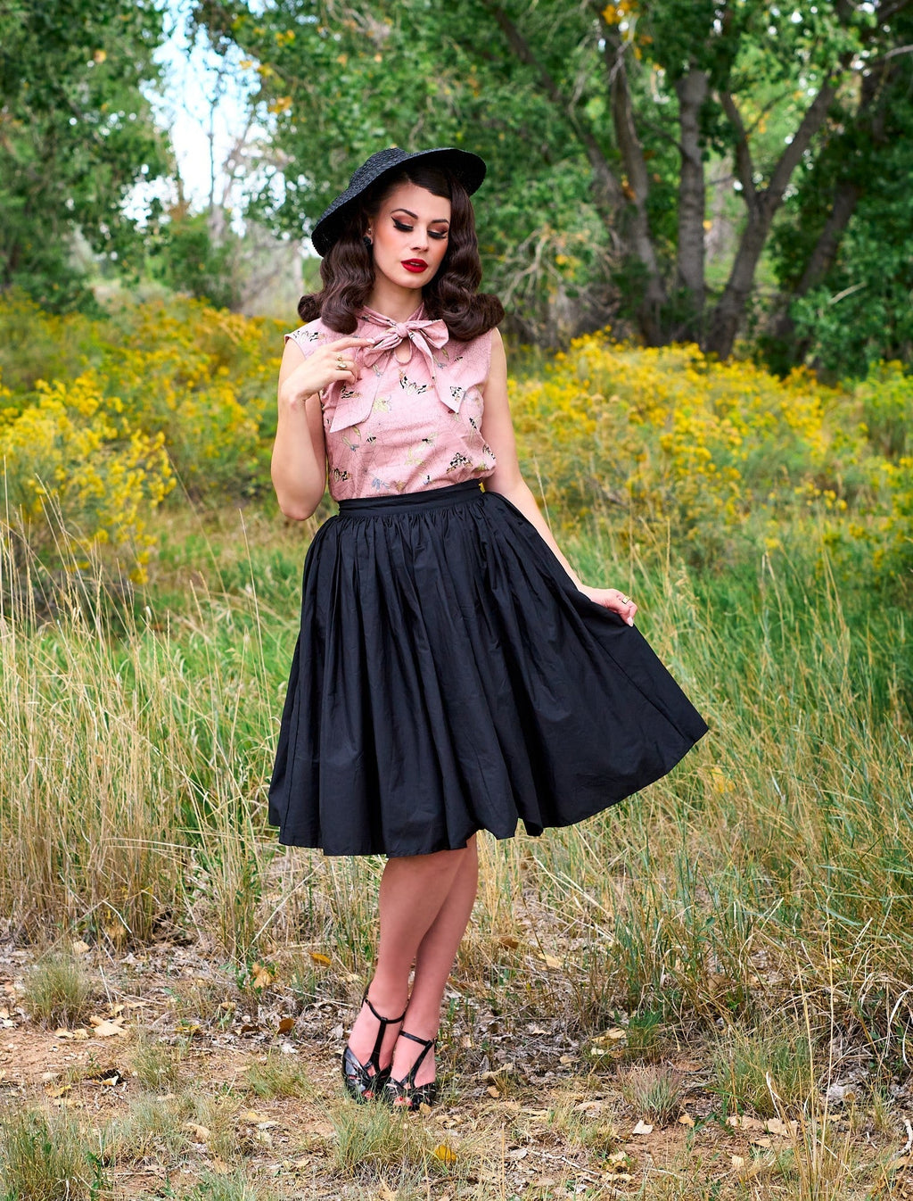 Peggy Swing Skirt in Black - Che Cose Belle