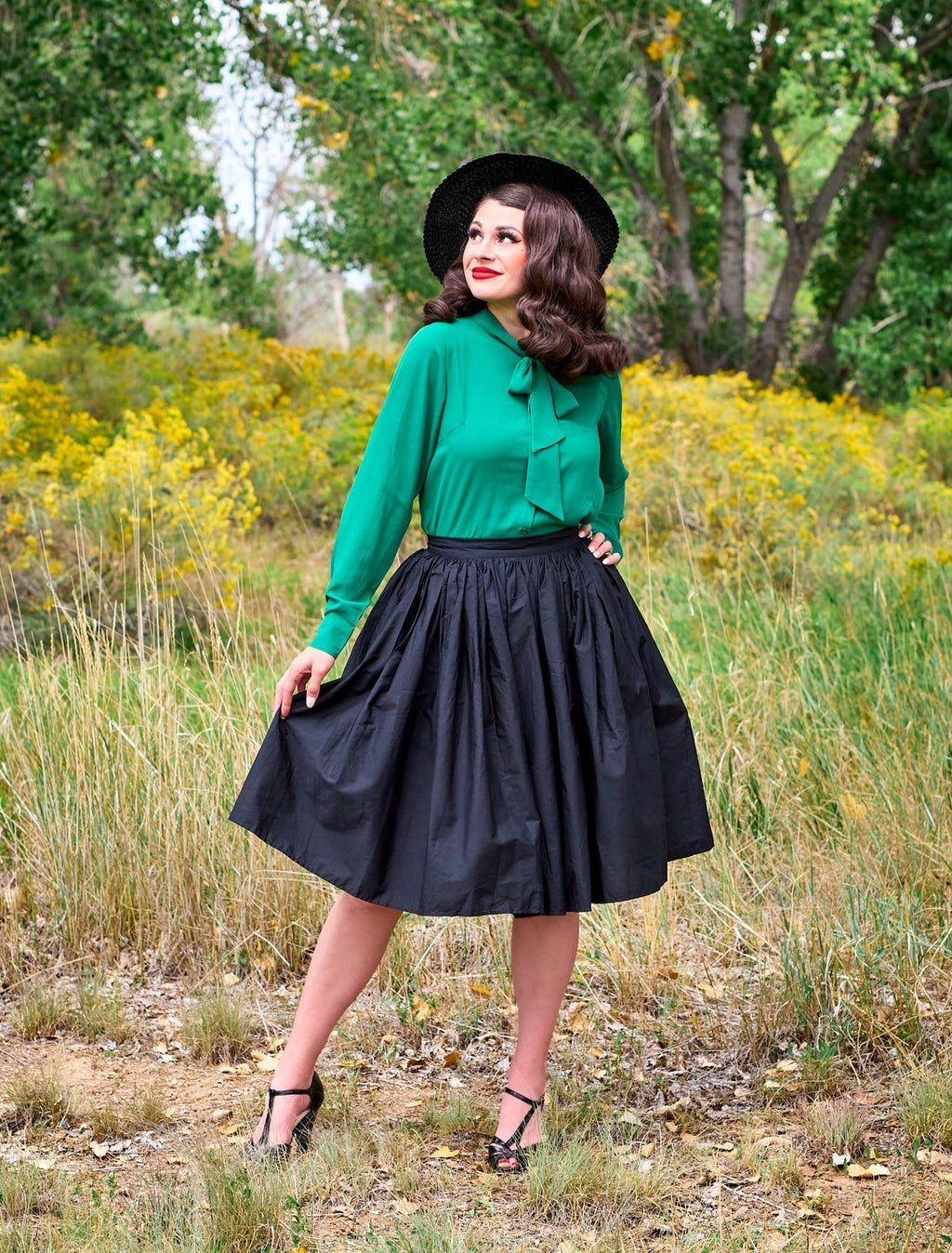 Peggy Swing Skirt in Black - Che Cose Belle