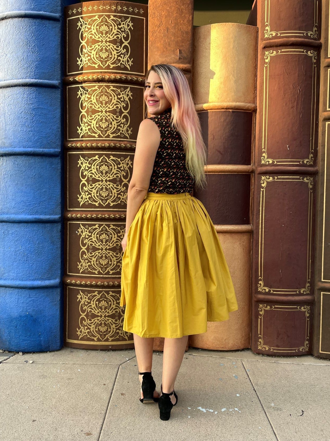 Peggy Swing Skirt in Mustard - Che Cose Belle