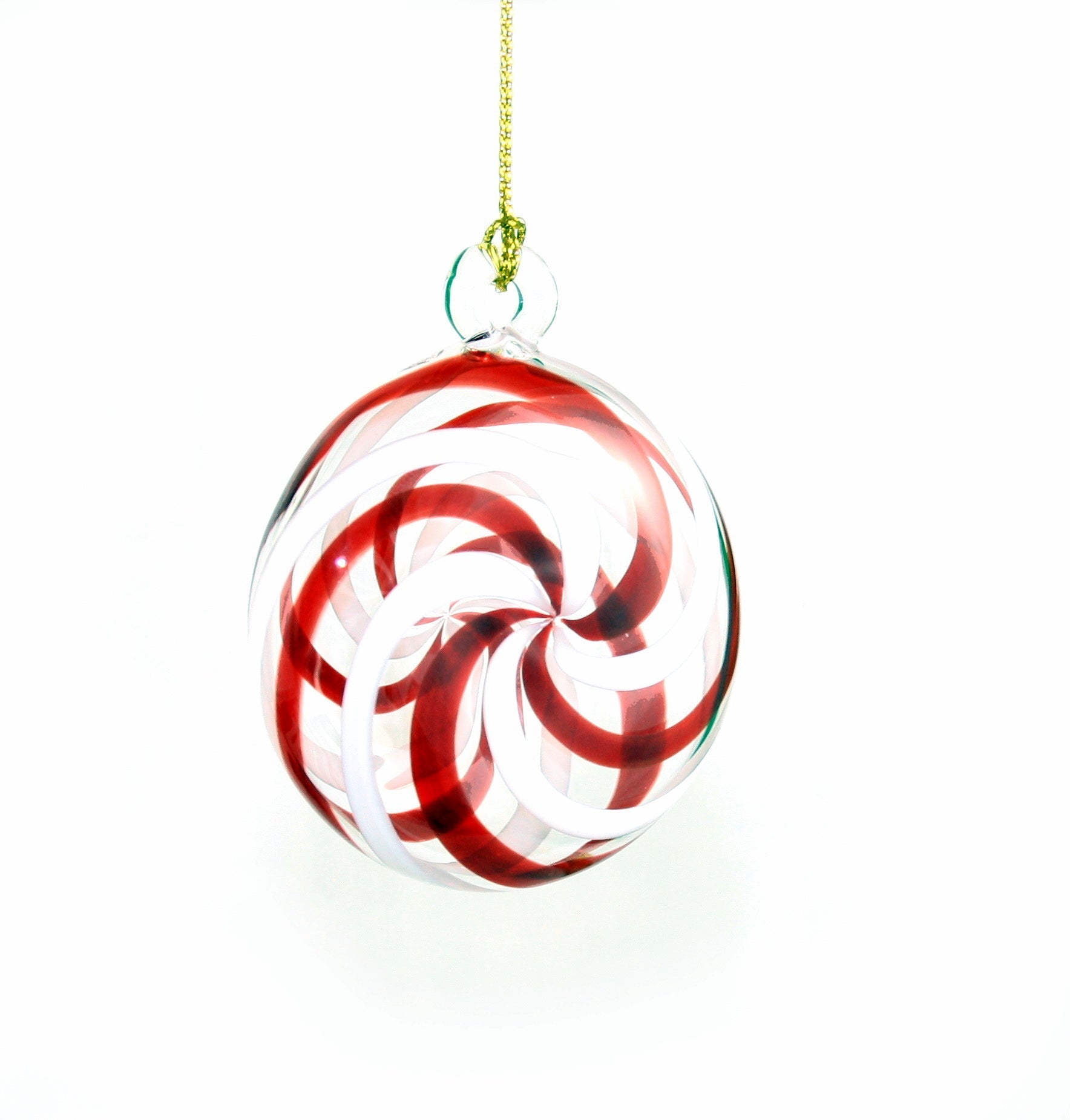 Peppermint Swirl Egyptian Glass Ornament - Che Cose Belle