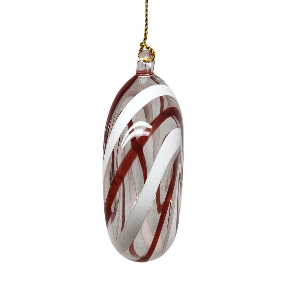 Peppermint Swirl Egyptian Glass Ornament - Che Cose Belle