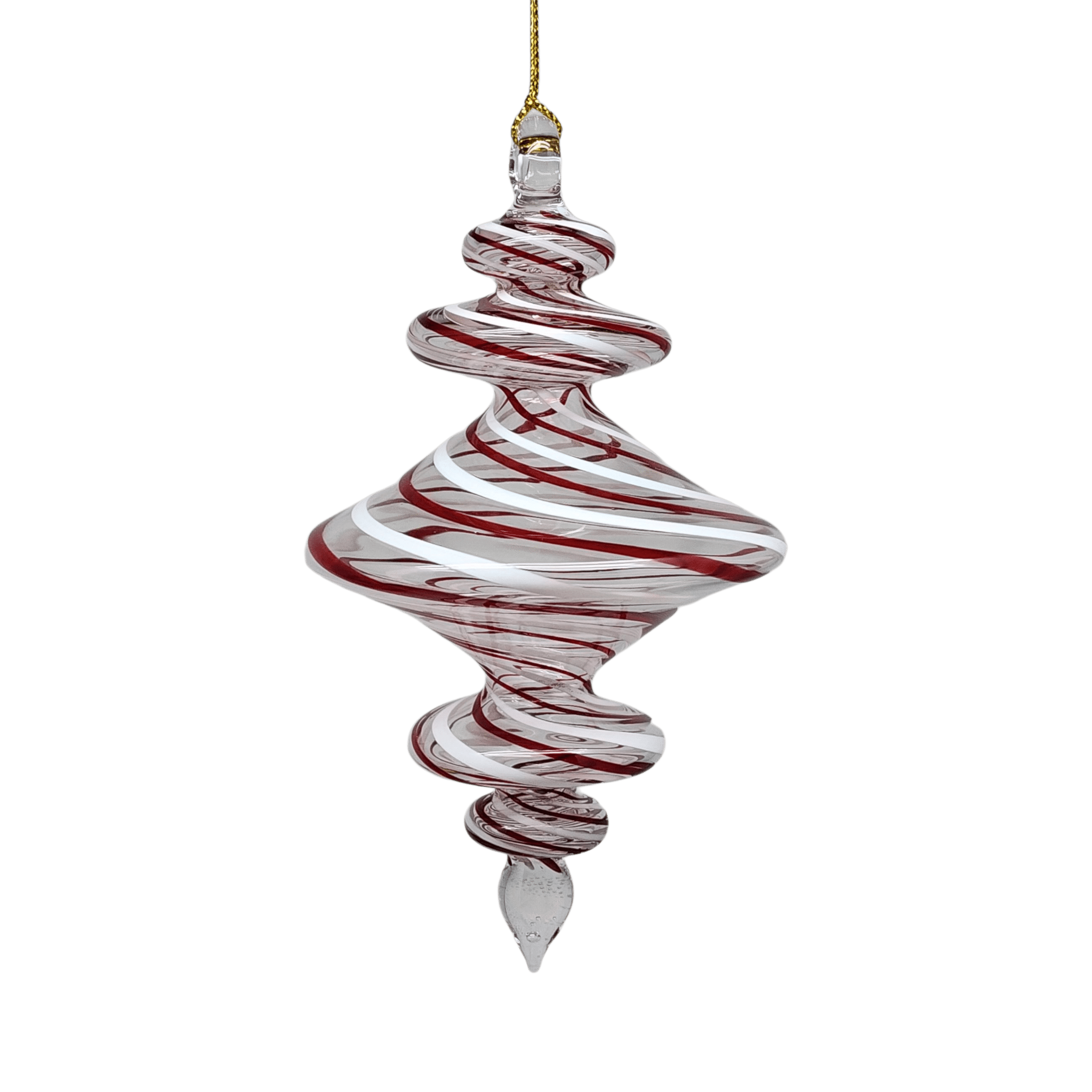 Peppermint Swirl Egyptian Glass Ornament - Che Cose Belle