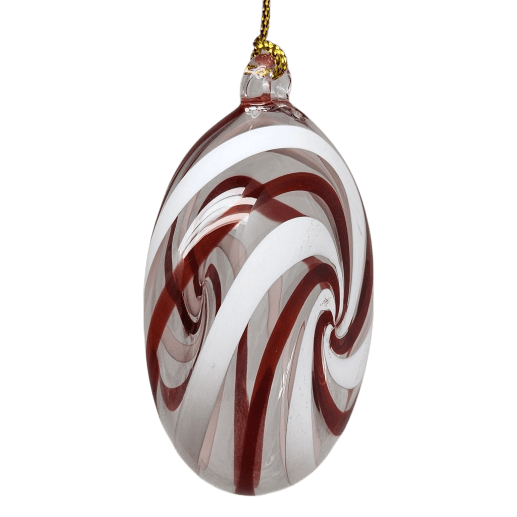 Peppermint Swirl Egyptian Glass Ornament - Che Cose Belle
