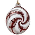 Peppermint Swirl Egyptian Glass Ornament - Che Cose Belle