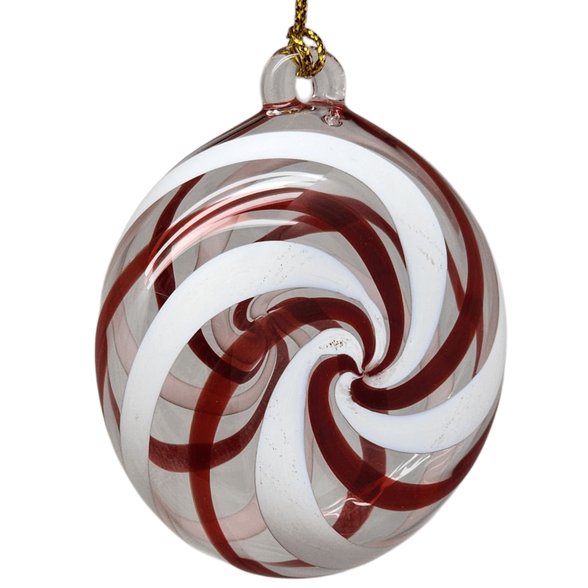 Peppermint Swirl Egyptian Glass Ornament - Che Cose Belle