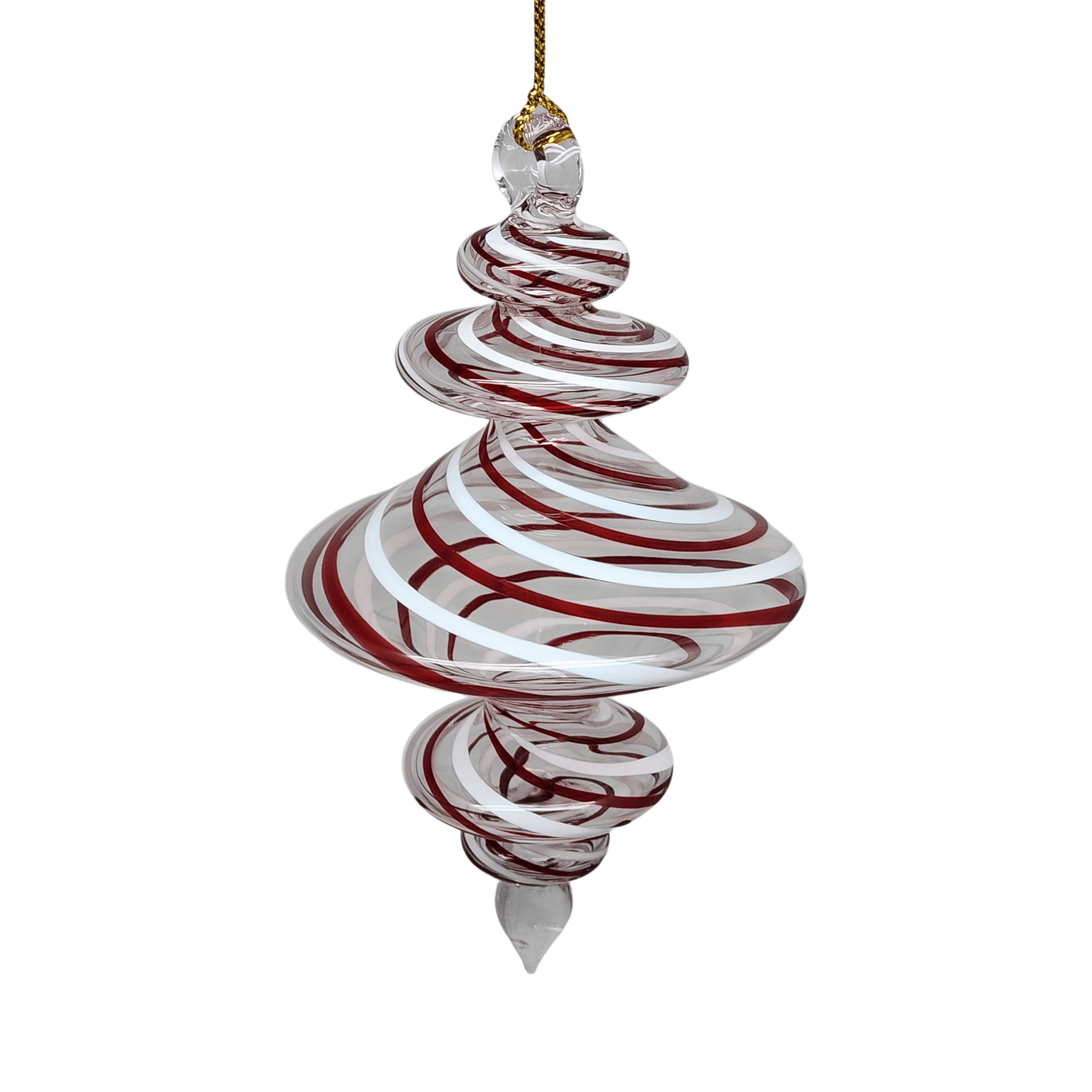 Peppermint Swirl Egyptian Glass Ornament - Che Cose Belle