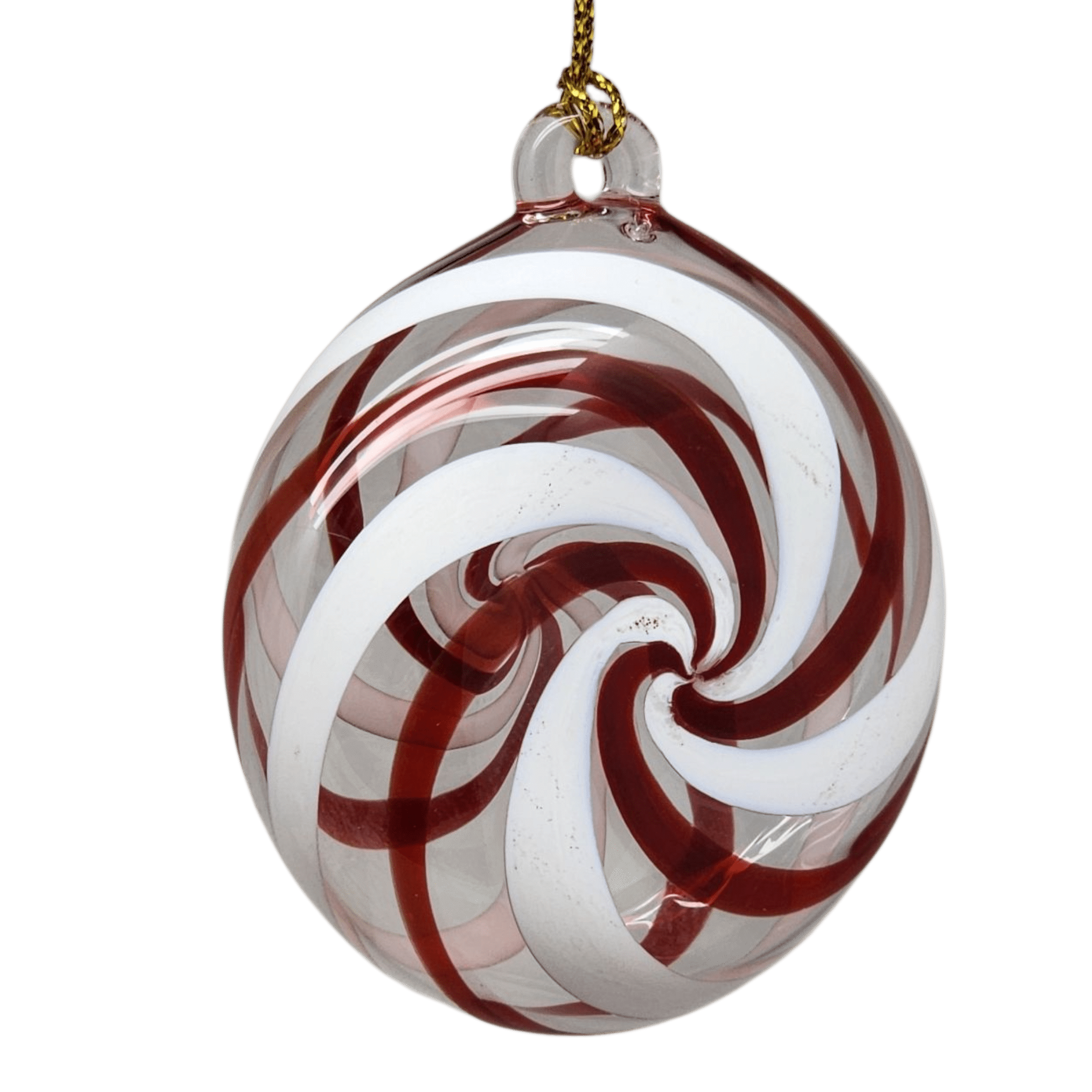 Peppermint Swirl Egyptian Glass Ornament - Che Cose Belle