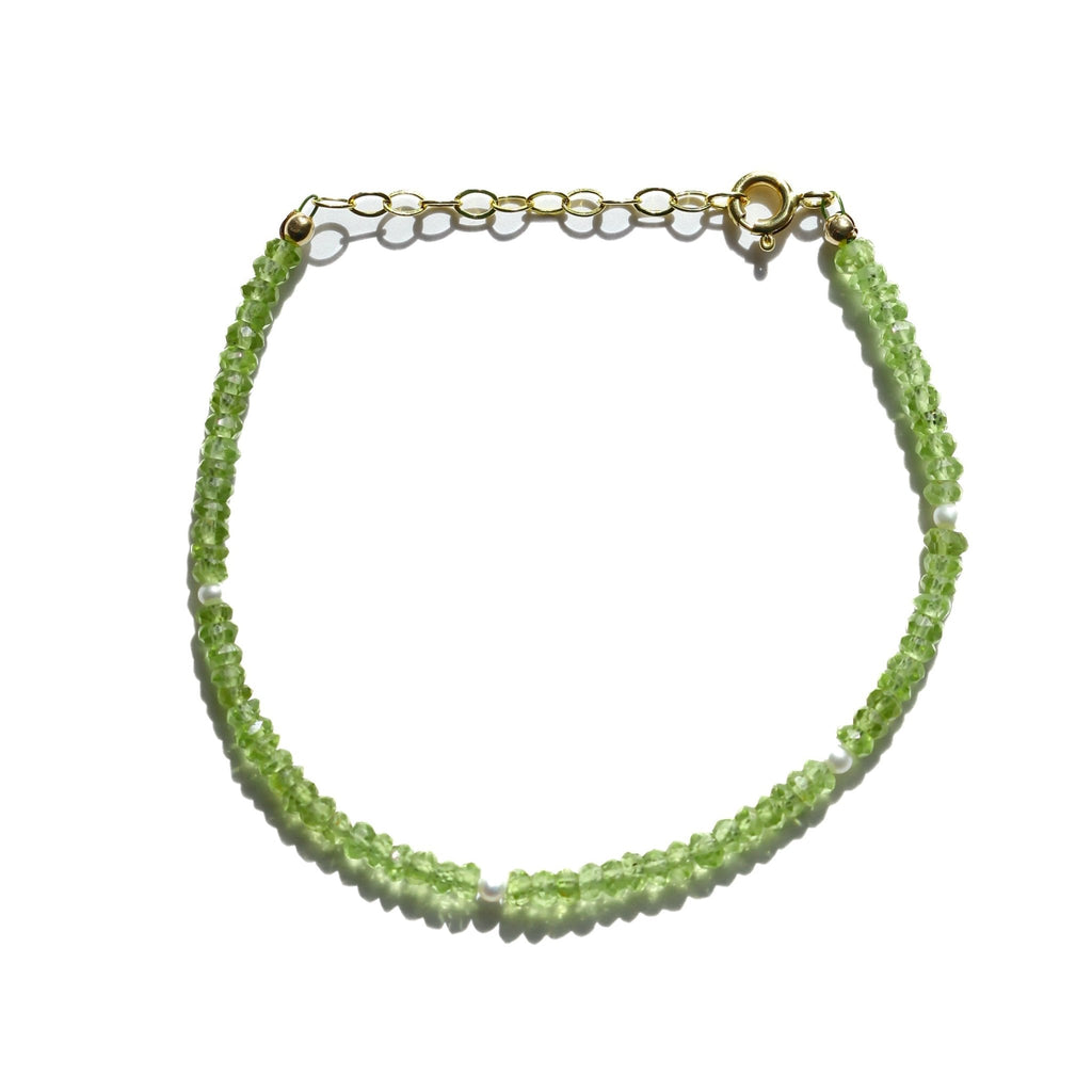 Peridot and Pearl Beaded Bracelet - Che Cose Belle