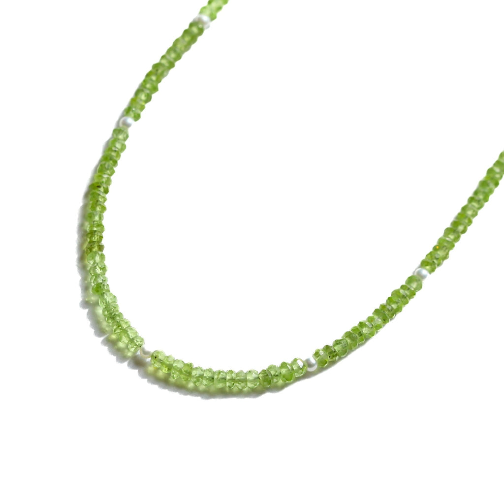 Peridot and Pearl Beaded Necklace - Che Cose Belle
