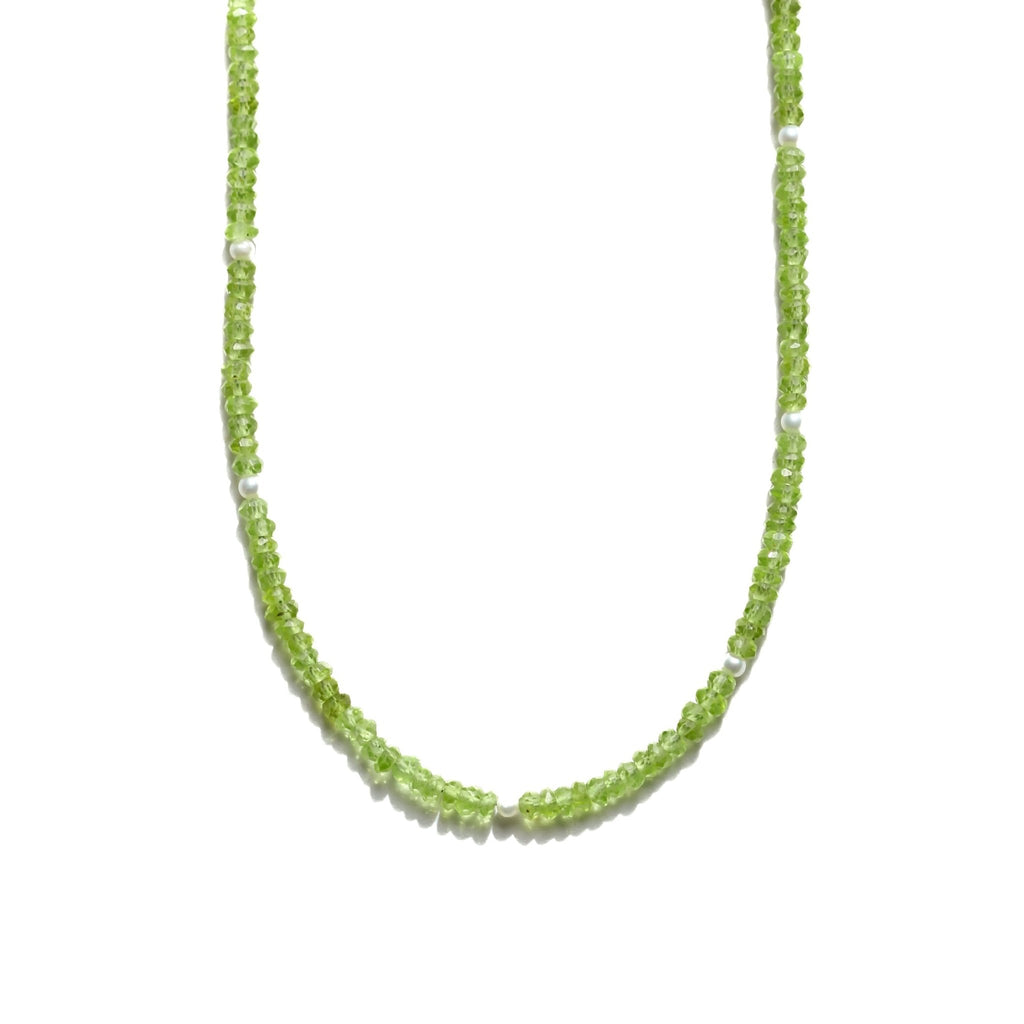 Peridot and Pearl Beaded Necklace - Che Cose Belle