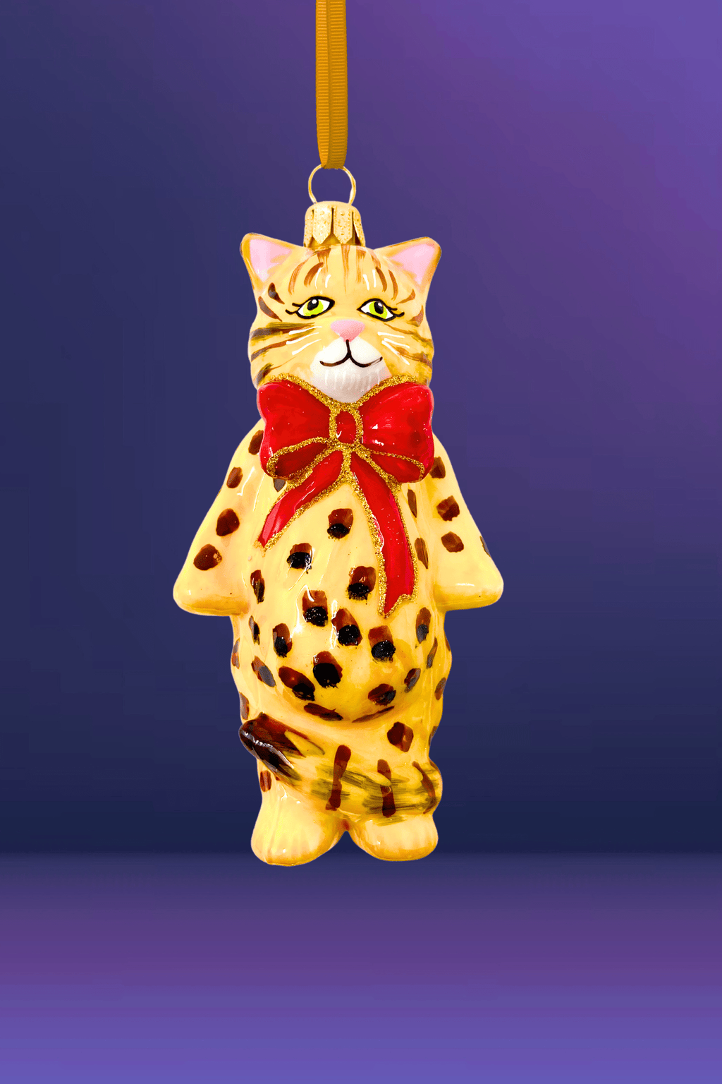 Perry Bengal Cat Glass Ornament - Che Cose Belle
