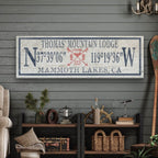 Personalized Coordinates Canvas Ski Lodge Sign - Family Name Cabin Decor - Che Cose Belle