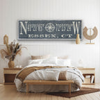 Personalized Coordinates Compass Rose Canvas Sign - Che Cose Belle