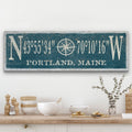 Personalized Coordinates Compass Rose Canvas Sign - Che Cose Belle