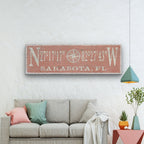 Personalized Coordinates Compass Rose Canvas Sign - Che Cose Belle