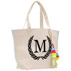Personalized Cotton Canvas Hand Tote Bag Monogram Tote Bag Initial Canvas Tote Bridesmaid Gift Tote Magnetic Closure Bag Gift for Her A - Z - Che Cose Belle
