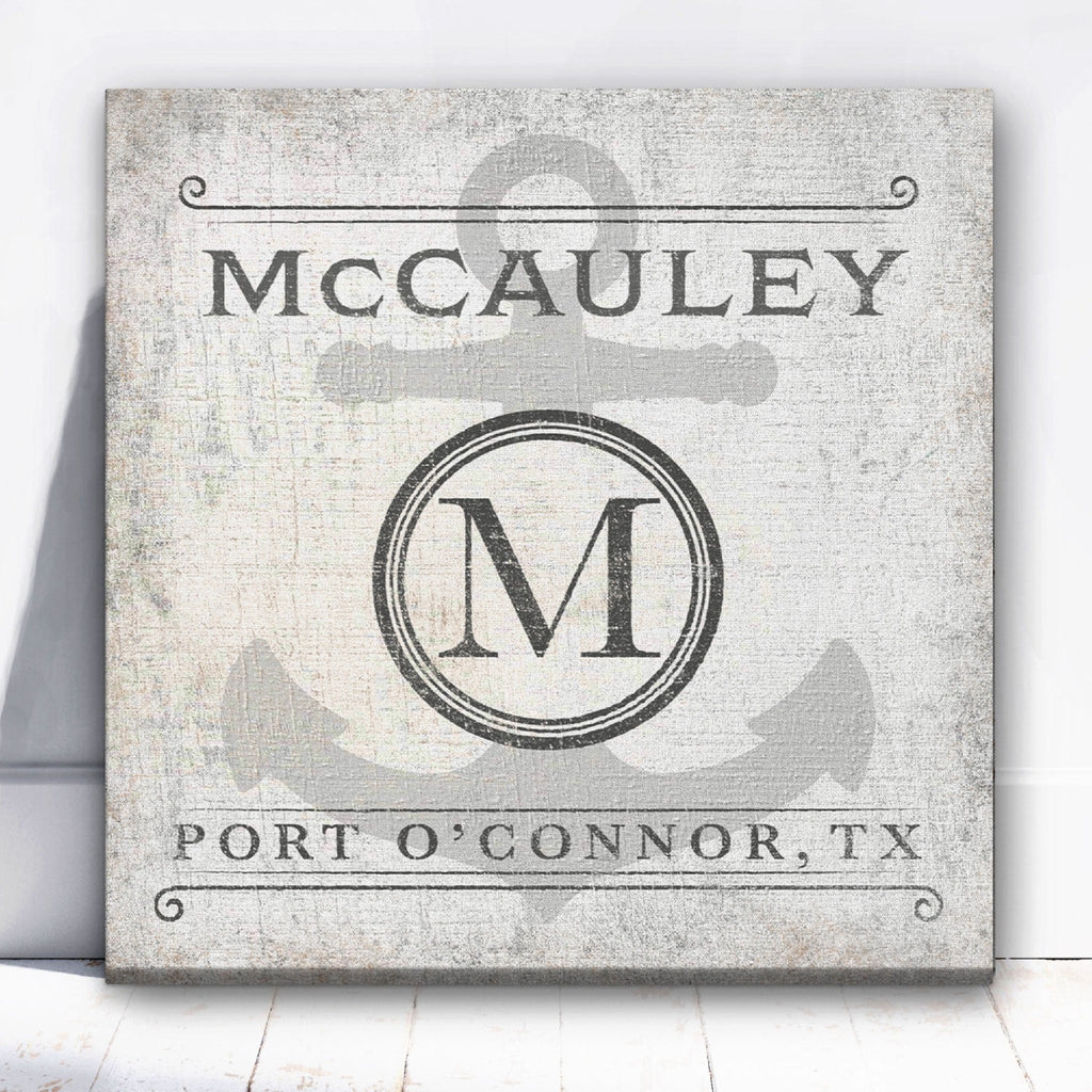 Personalized Family Name & Anchor Monogram Canvas Decor - Che Cose Belle