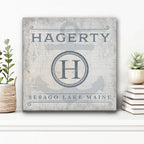 Personalized Family Name & Anchor Monogram Canvas Decor - Che Cose Belle