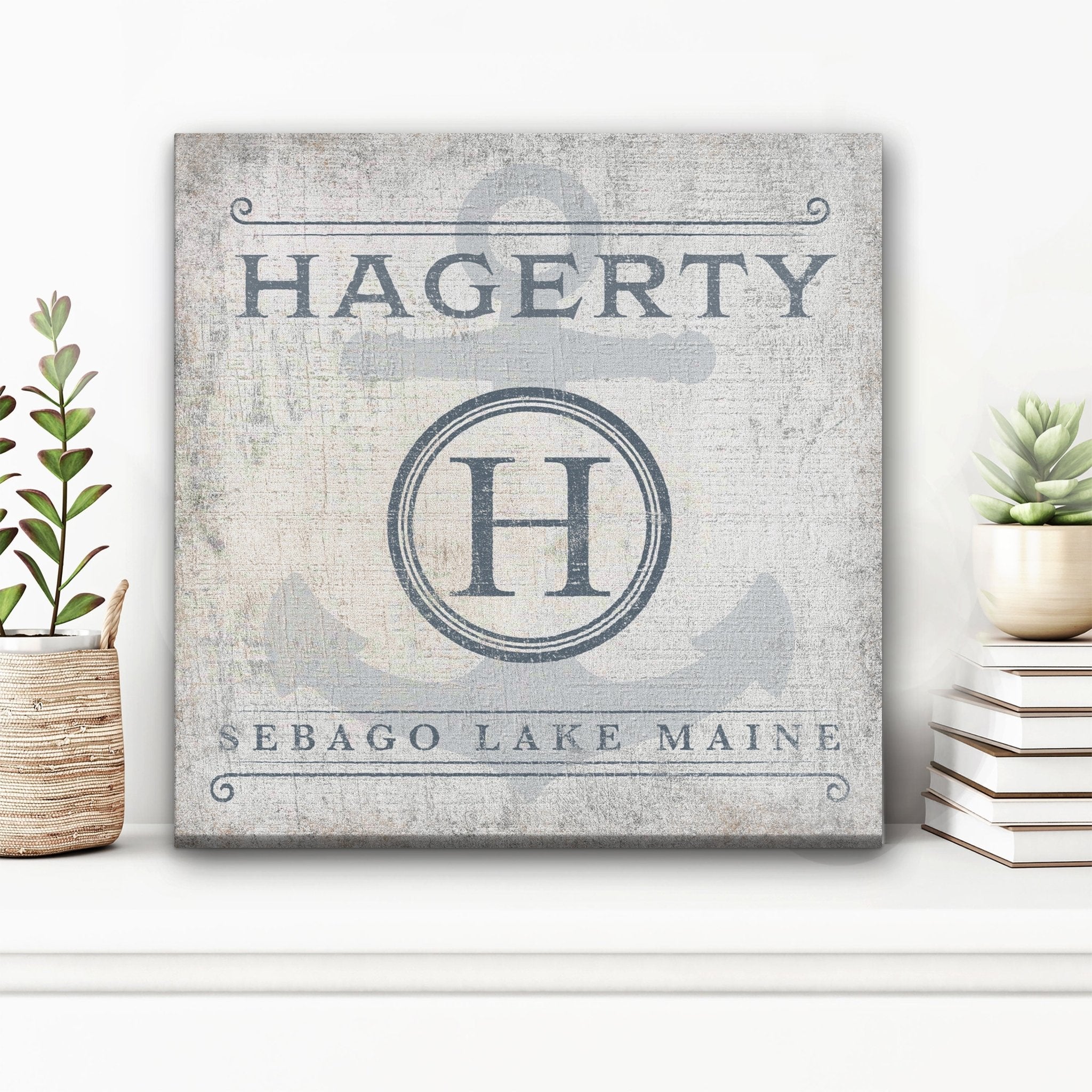 Personalized Family Name & Anchor Monogram Canvas Decor - Che Cose Belle