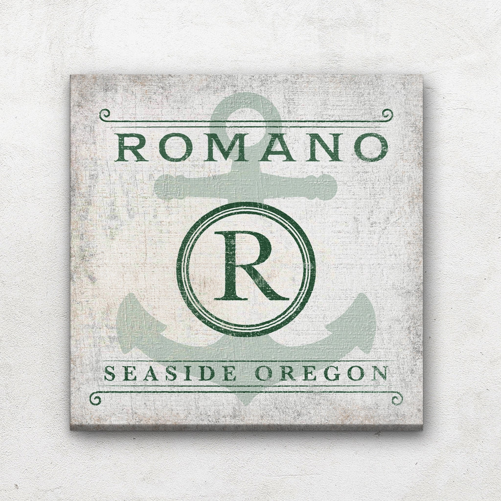 Personalized Family Name & Anchor Monogram Canvas Decor - Che Cose Belle