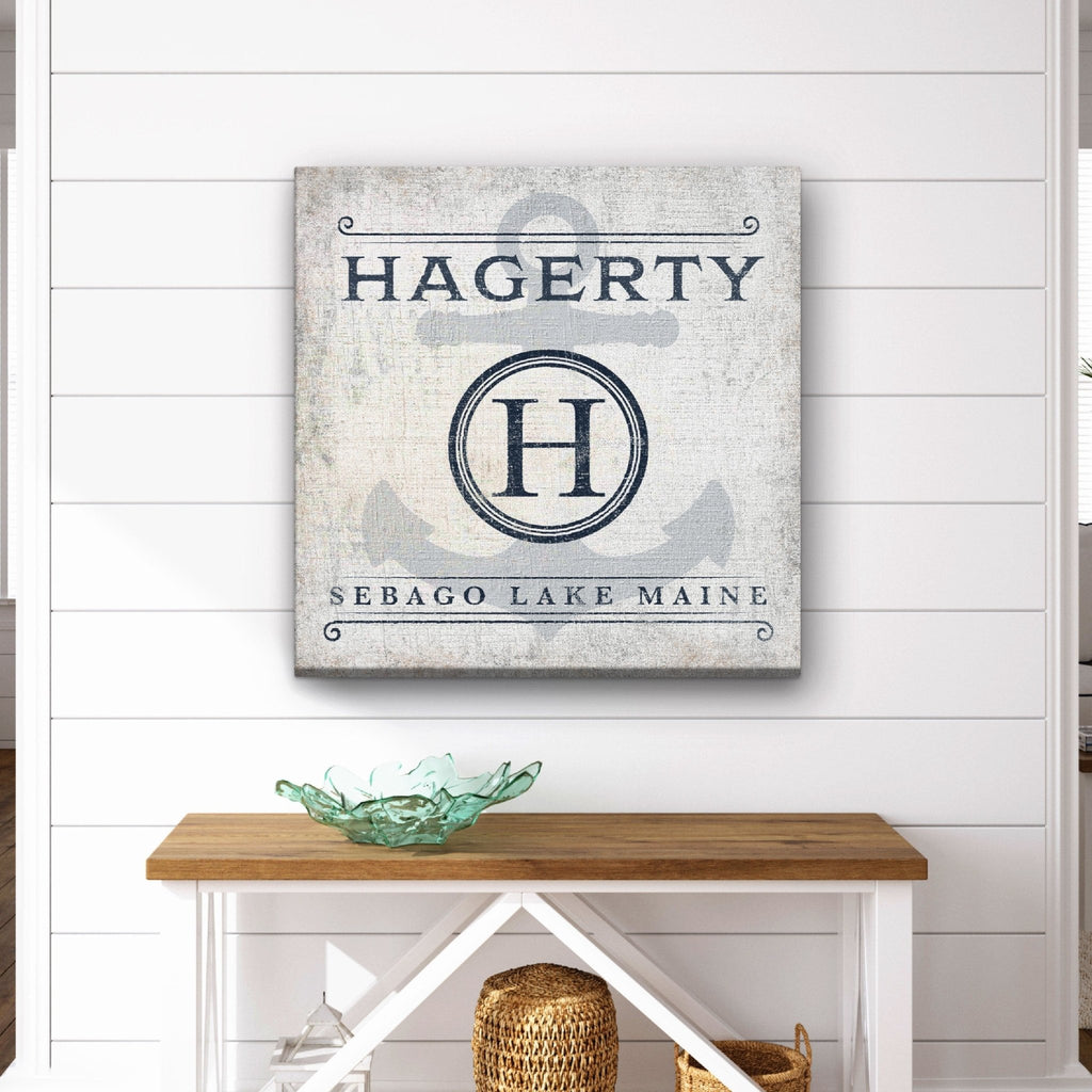 Personalized Family Name & Anchor Monogram Canvas Decor - Che Cose Belle