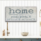 Personalized Home Compass Coordinates Canvas Wall Sign - Che Cose Belle